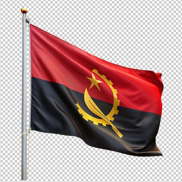 Bandera de angola sobre un fondo transparente