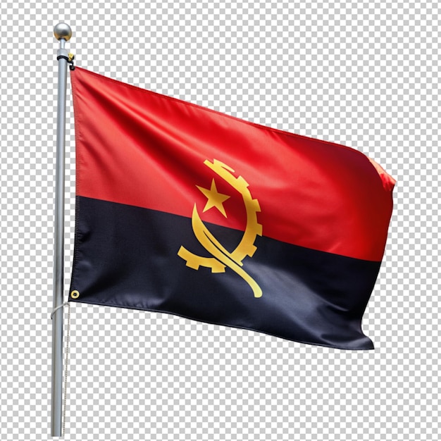 PSD bandera de angola sobre un fondo transparente