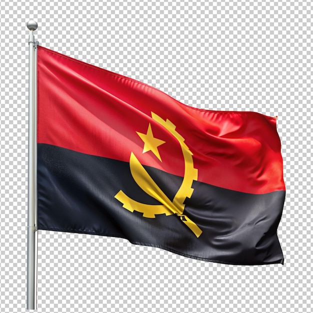 Bandera de angola sobre un fondo transparente
