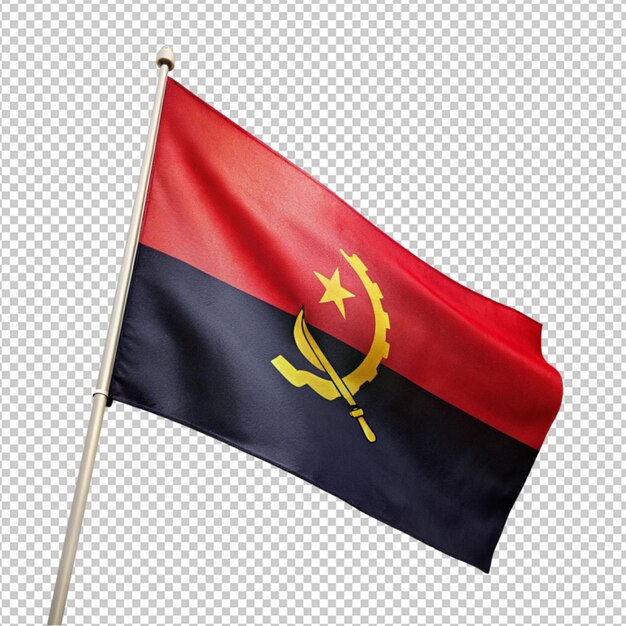 Bandera de angola sobre un fondo transparente