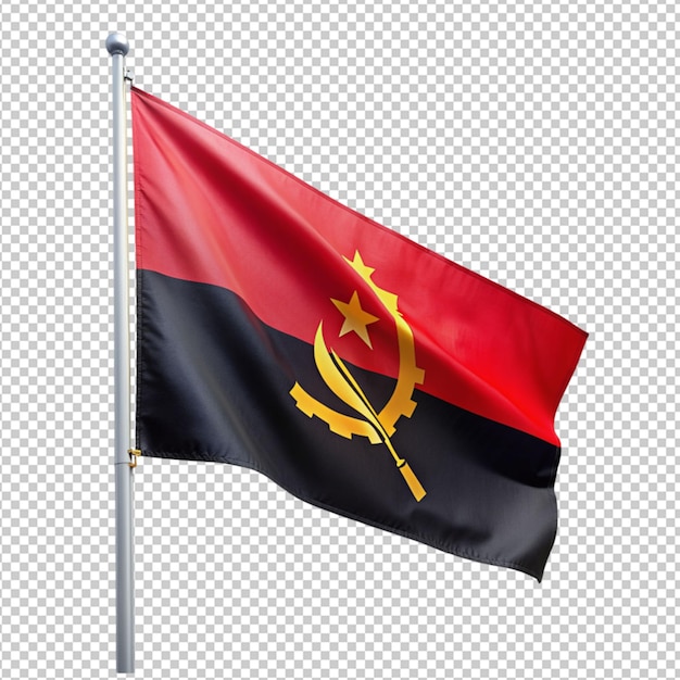 PSD bandera de angola sobre un fondo transparente