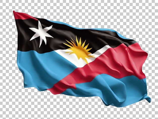 PSD bandera de antigua y barbuda bandera nacional con trazo de pincel sobre un fondo transparente