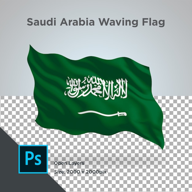 Bandera de arabia saudita diseño de onda transparente
