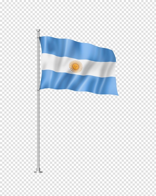 PSD bandera argentina aislada en blanco