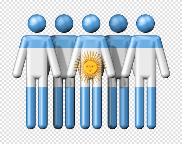 PSD bandera de argentina en figura de palo