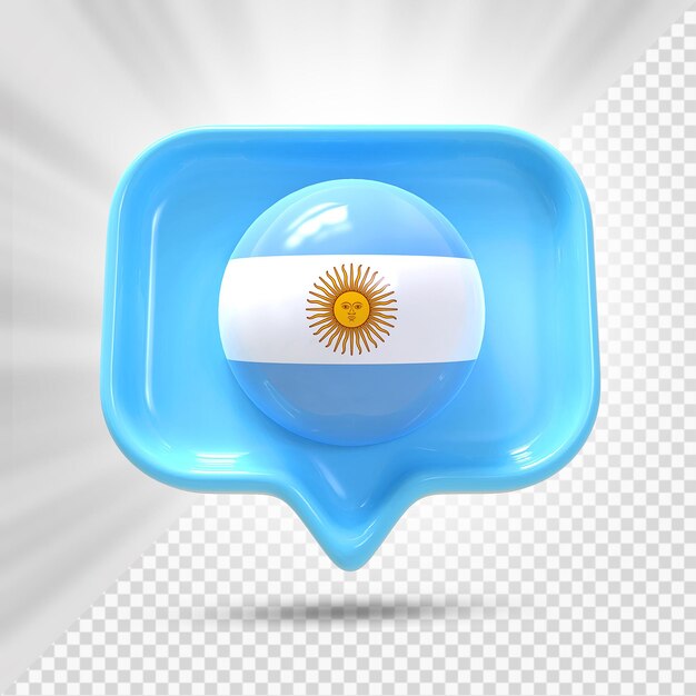 PSD bandera argentina en icono 3d