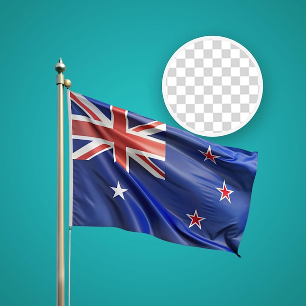 PSD bandera australiana con poste