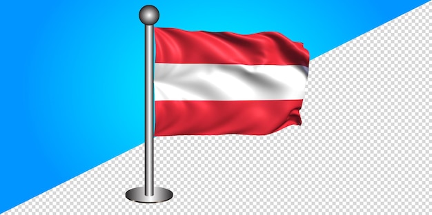 PSD bandera de austria 3d con fondo transparente