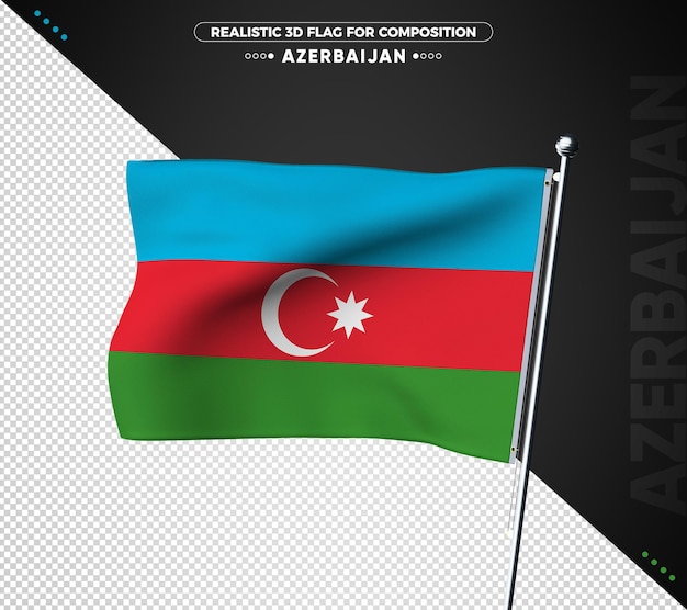 Bandera de Azerbaiyán con textura 3d para composición