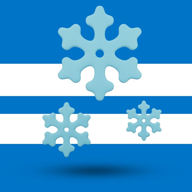 PSD una bandera azul y blanca con un copo de nieve