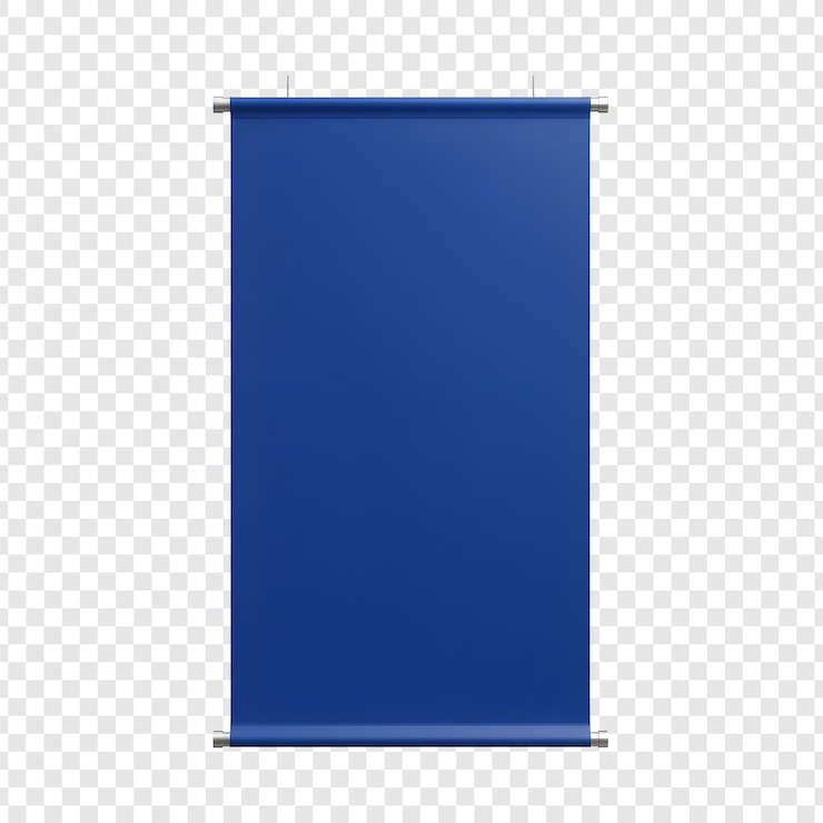 PSD bandera azul vertical enrollable para publicidad y presentación