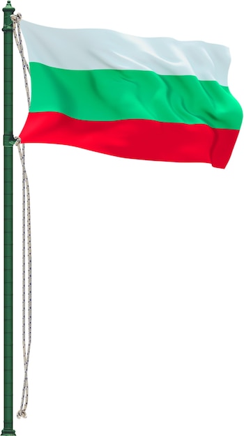 PSD bandera bandera de bulgaria en fondo blanco