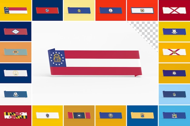 PSD bandera de la bandera de los estados unidos del este