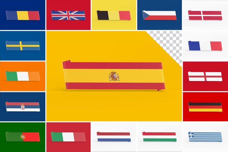 PSD bandera de banderas de europa