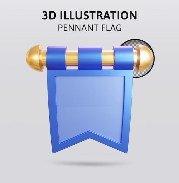 Bandera del banderín, representación 3d, ilustración