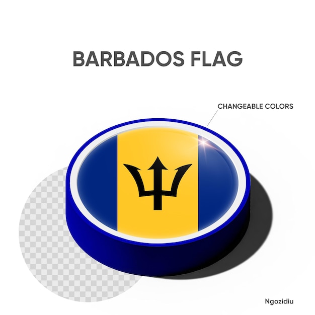 Bandera de Barbados en el podio del círculo