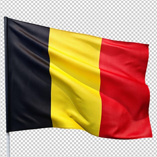 Bandera de bélgica sobre un fondo transparente