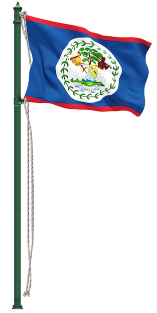 PSD bandera de belice en la superficie ondulada de la tela