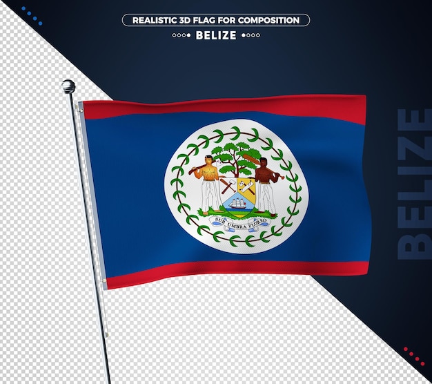 Bandera de belice con textura realista