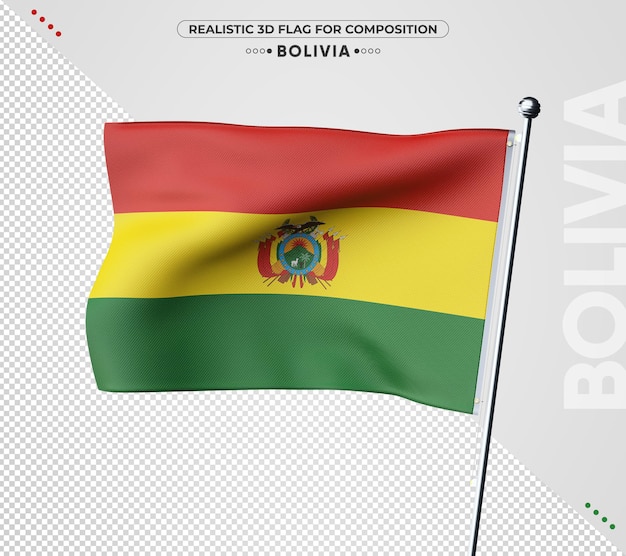 Bandera de bolivia con textura 3d para composición