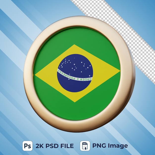 PSD bandera de brasil 3d