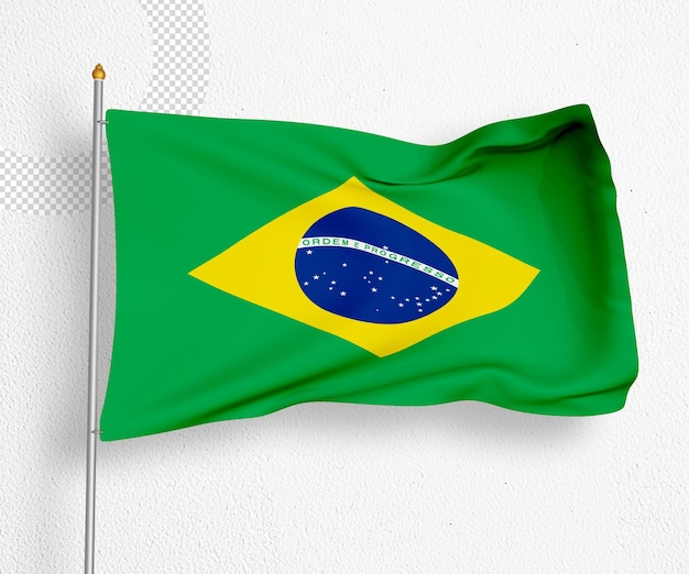 Bandera de brasil aislada en 3d