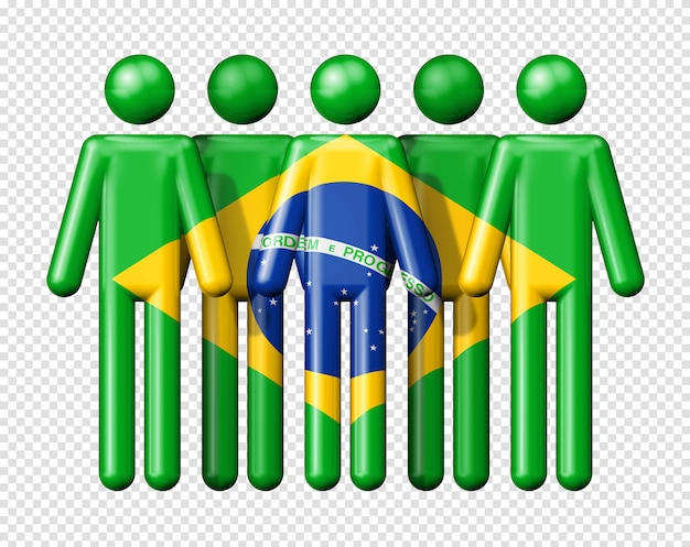 PSD bandera de brasil en figura de palo