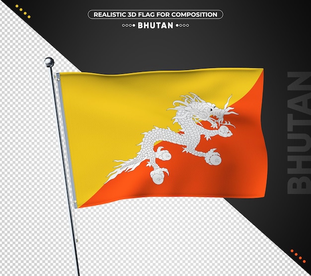 Bandera de Bután con textura realista