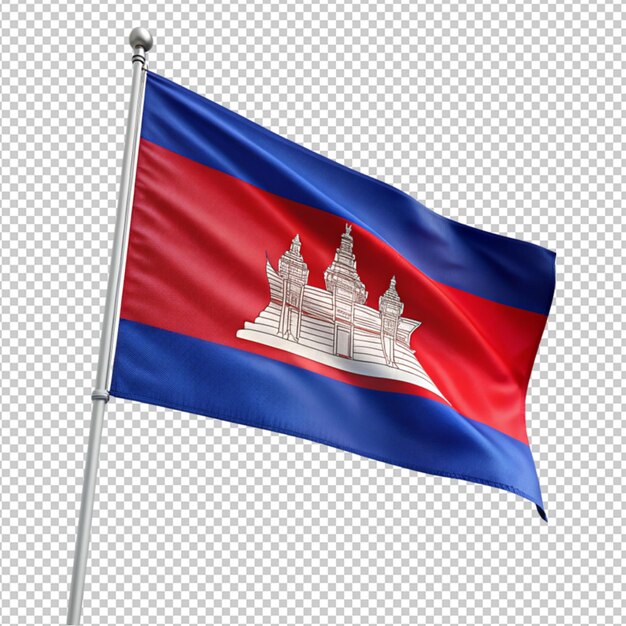 Bandera de camboya sobre un fondo transparente