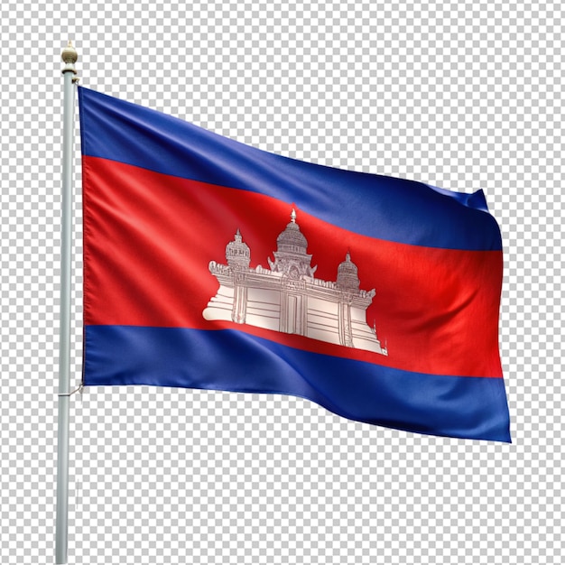 Bandera de camboya sobre un fondo transparente