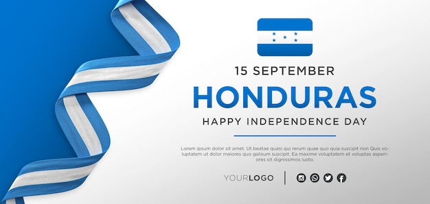 PSD bandera de celebración del día de la independencia nacional de honduras, aniversario nacional