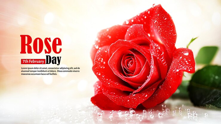 Bandera de celebración del Día de las Rosas con flores de rosas rojas