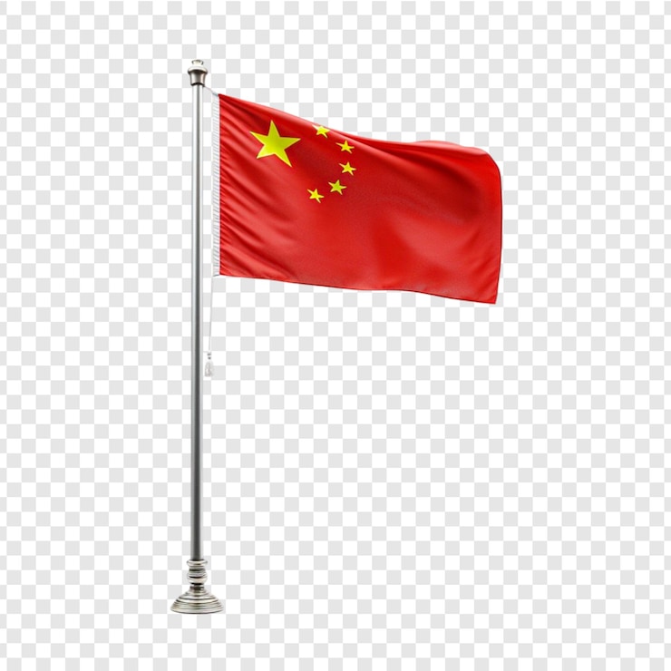 PSD la bandera de china con fondo transparente