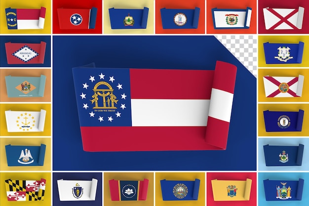 PSD bandera de la cinta de banderas del este de estados unidos