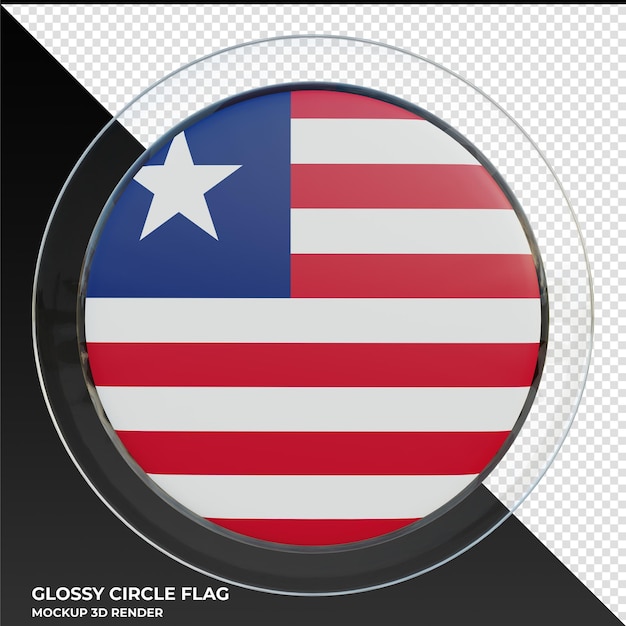 PSD bandera de círculo brillante con textura 3d realista de liberia