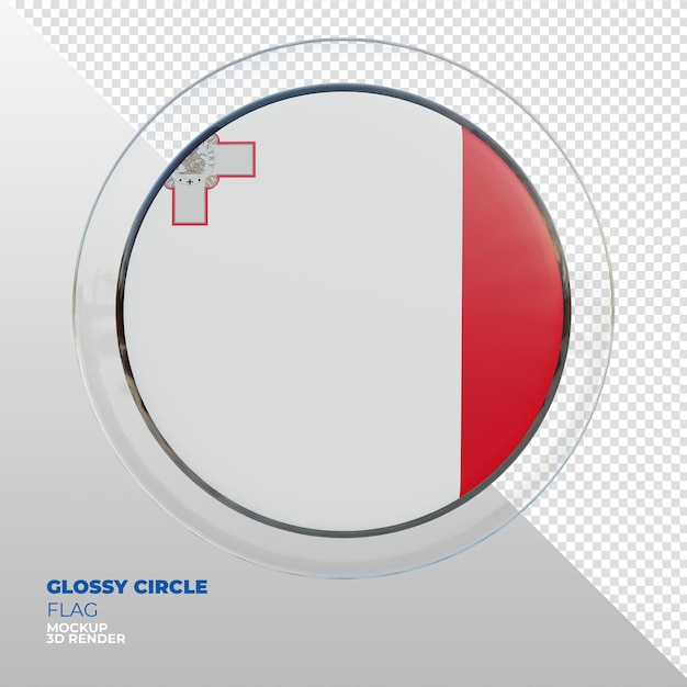 PSD bandera de círculo brillante con textura 3d realista de malta