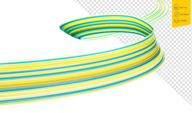 PSD bandera de color de cinta 3d de kazajstán sobre fondo aislado ilustración 3d