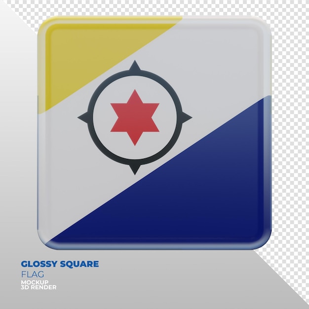 PSD bandera cuadrada brillante con textura 3d realista de bonaire