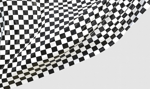 PSD bandera a cuadros aislada en fondo blanco renderizado en 3d