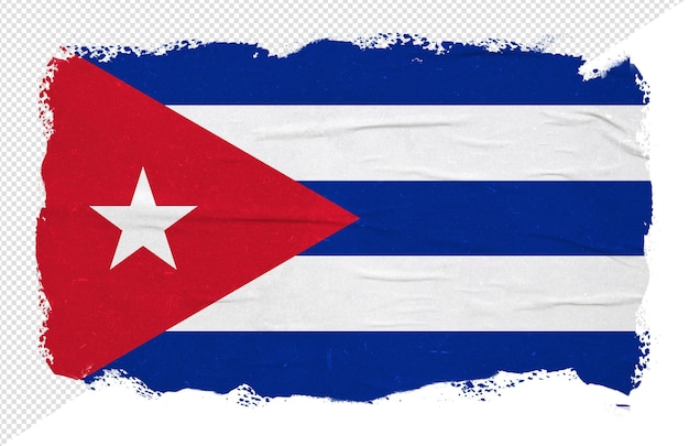 Bandera de cuba abstracta con efecto de trazo de pincel de tinta