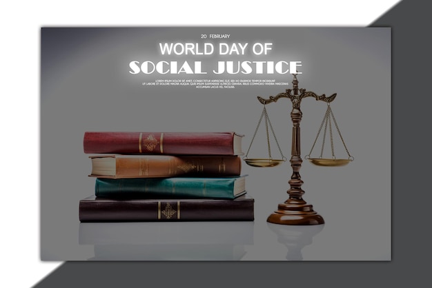 PSD bandera del día mundial de la justicia social