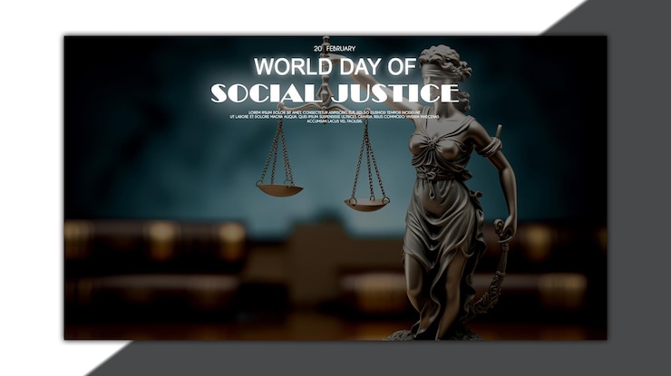 PSD bandera del día mundial de la justicia social.