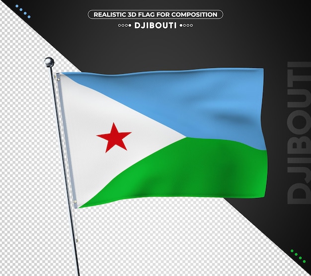 PSD bandera de djibouti con textura realista