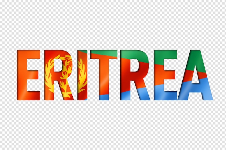 PSD bandera de eritrea fuente de texto fondo del símbolo de eritrea