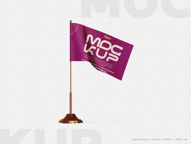 Bandera de escritorio Psd Modelo de maqueta editable ángulo 3
