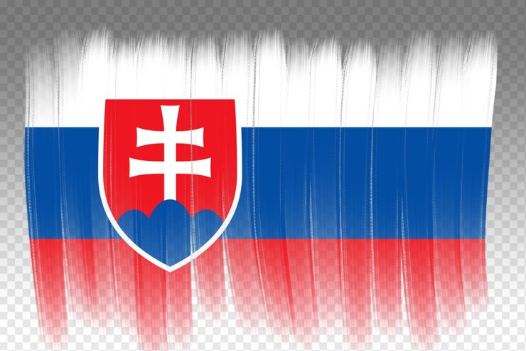 PSD bandera de eslovaquia elemento de diseño transparente plantilla trazo de pincel bandera de eslavaquia diseño transparente