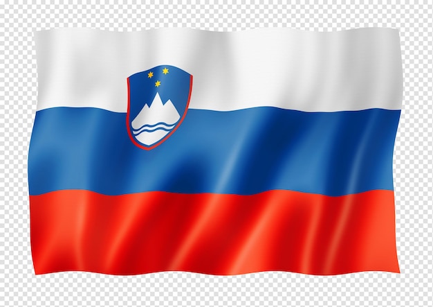 PSD bandera eslovena aislada en blanco
