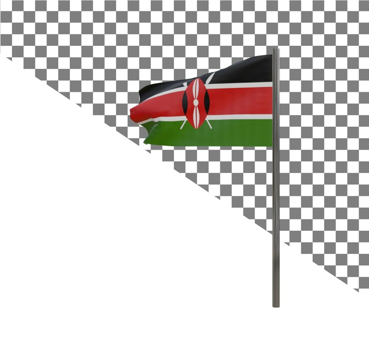PSD una bandera está en un poste con una bandera en ella