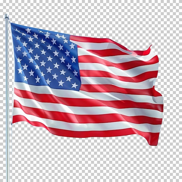 PSD bandera estadounidense 4 de julio día conmemorativo aislado en un fondo transparente