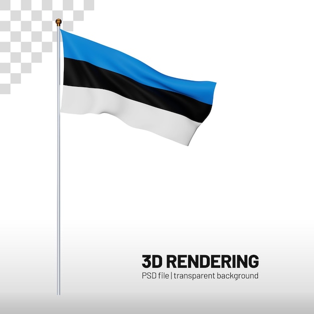 bandera, de, estonia, 3d, interpretación